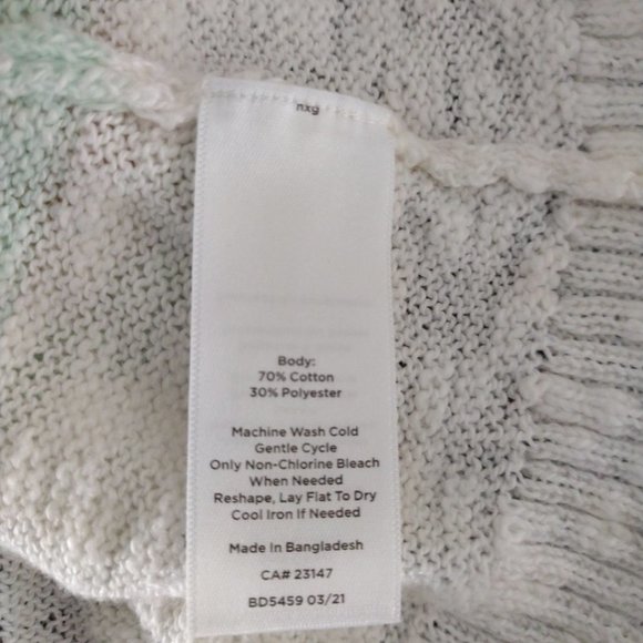 Talbots Slub Boatneck Pullover Striped sweater beach‎ colors Sz. MP - Picture 7 of 8